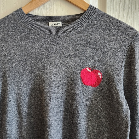 NWOT Sunday Best Apple Long Sleeve Knit - Picture 3 of 7